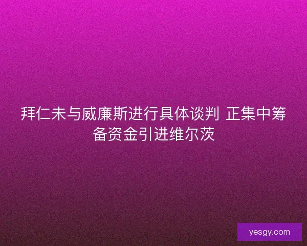 拜仁未与威廉斯进行具体谈判 正集中筹备资金引进维尔茨